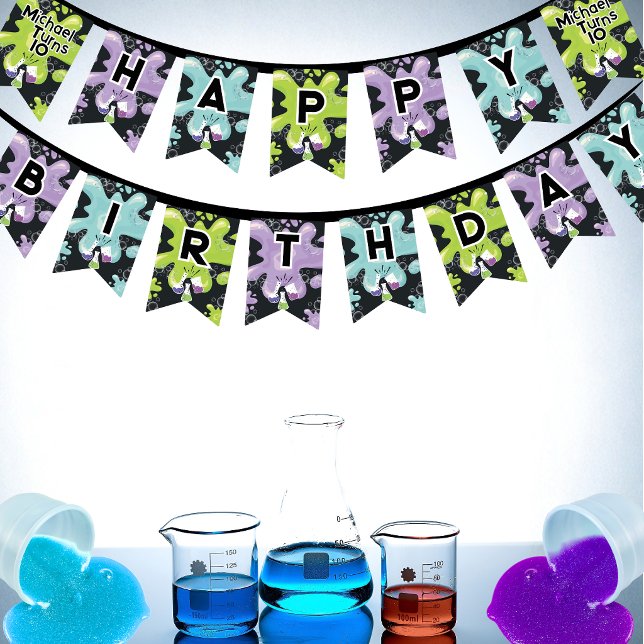 Editable Slime Making Party Bunting STEM Birthday Flags (Creator Uploaded)