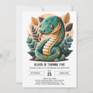 Editable Snake Birthday Invitation
