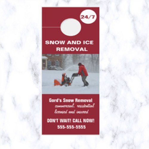 Editable Snow And Ice Removal Door Hanger