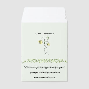 Editable Snow Drops Envelope Mailers