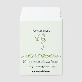 Editable Snow Drops Envelope Mailers