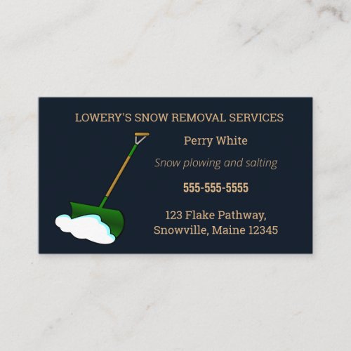 Editable Snow Removal Business Card
