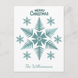 Editable Snowflake Christmas/Holiday Holiday Postcard