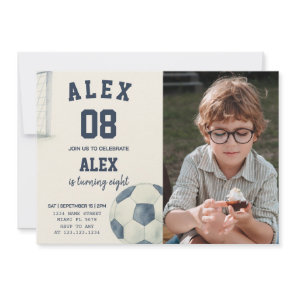 Editable Soccer Birthday Invitation with photo