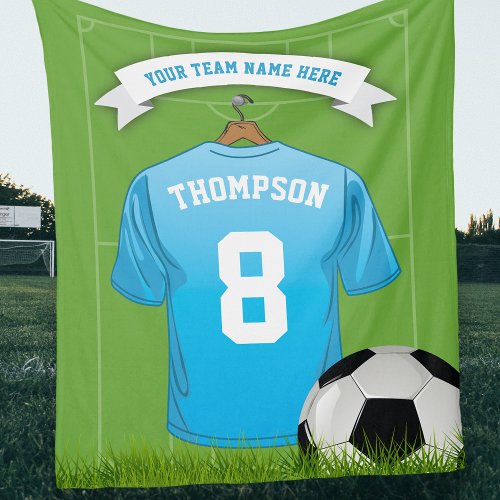 Editable Soccer Football Name Number Team Fleece Blanket