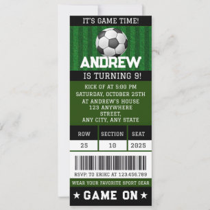Editable Soccer Ticket Birthday Supplies Party Invitation