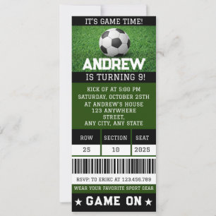Editable Soccer Ticket Birthday Supplies Party Invitation