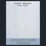 Editable Soft Blue Letterhead<br><div class="desc">This modern, classy, editable letterhead features a soft blue background with a name and job title at the top and a darker strip at the bottom (you can change the colour of the strip) with the contact information. On the back is a field for additional information. These fields on the...</div>
