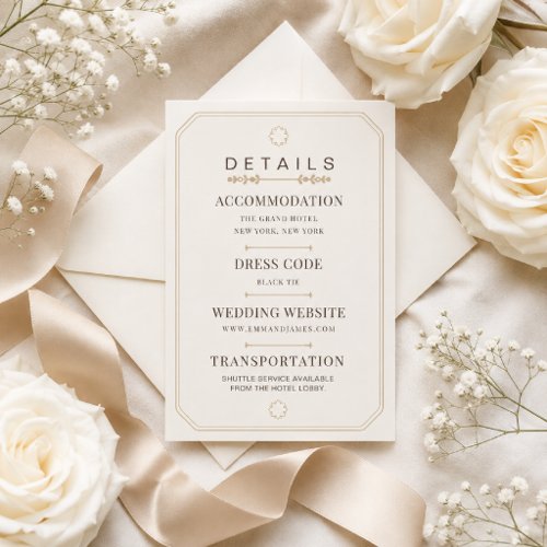 Editable Soft Ivory Elegance Details Card