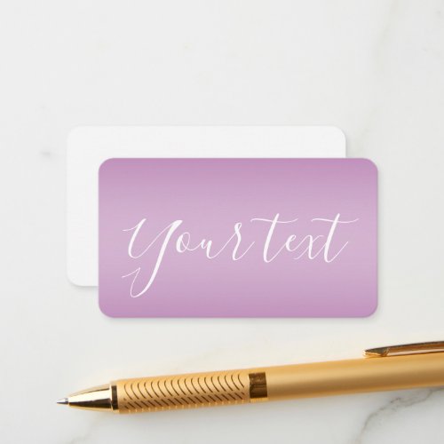 Editable Soft Mauve Ombre  White Text Script  Enclosure Card