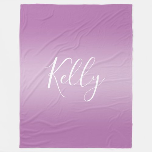 Editable Soft Mauve Ombre  White Text Script  Fleece Blanket