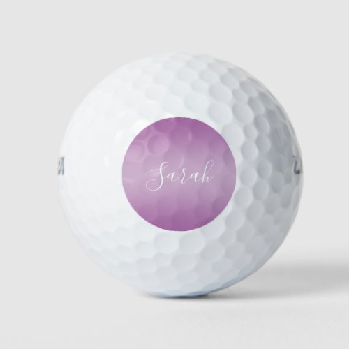 Editable Soft Mauve Ombre  White Text Script  Golf Balls