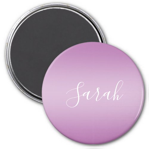 Editable Soft Mauve Ombre  White Text Script  Magnet