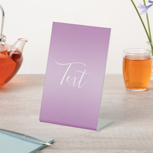 Editable Soft Mauve Ombre  White Text Script  Pedestal Sign