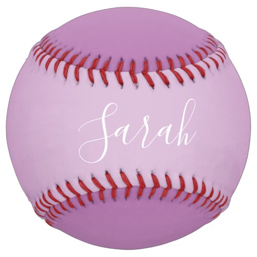 Editable Soft Mauve Ombre  White Text Script  Softball