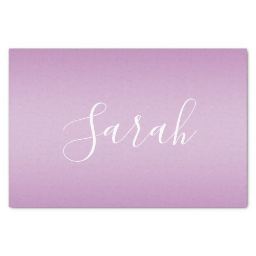 Editable Soft Mauve Ombre  White Text Script  Tissue Paper