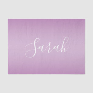 Editable Soft Mauve Ombre & White Text Script  Tissue Paper