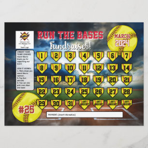 Editable Softball Calendar Fundraiser Flyer Invit Invitation