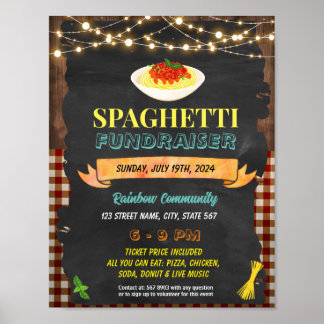 Editable Spaghetti fundraiser flyer Poster