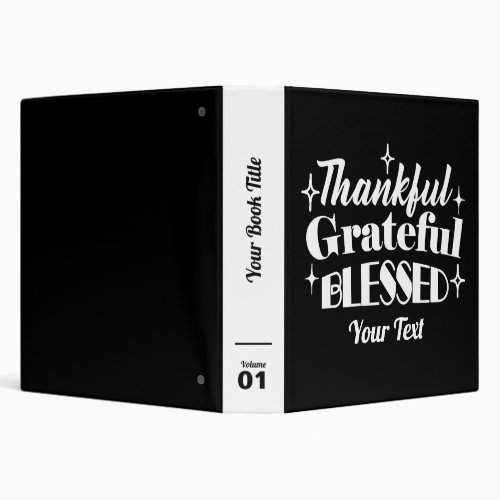 Editable Sparkling Thanksgiving Quote Design 3 Ring Binder