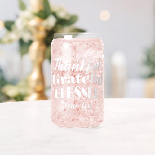 Editable Sparkling Thanksgiving Quote Design Can Glass