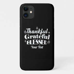 Editable Sparkling Thanksgiving Quote Design iPhone 11 Case