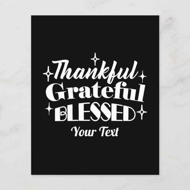 Editable Sparkling Thanksgiving Quote Design Flyer (Front)