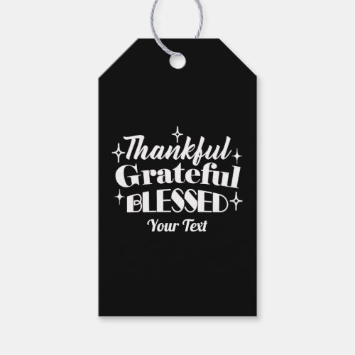 Editable Sparkling Thanksgiving Quote Design Gift Tags