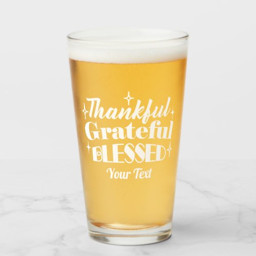 Editable Sparkling Thanksgiving Quote Design Glass