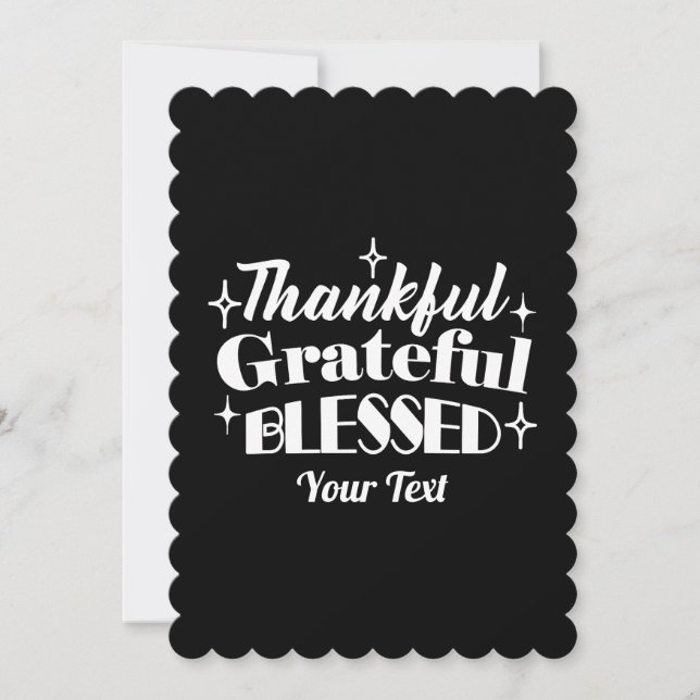 Editable Sparkling Thanksgiving Quote Design Holiday Card (Front)