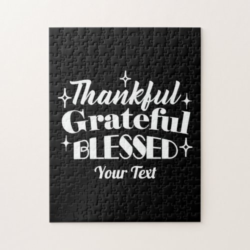 Editable Sparkling Thanksgiving Quote Design Jigsaw Puzzle