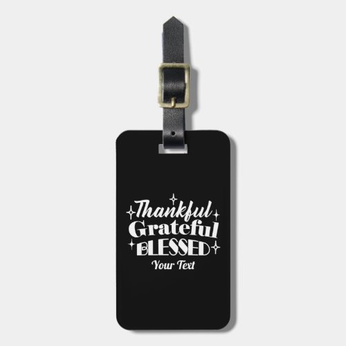 Editable Sparkling Thanksgiving Quote Design Luggage Tag