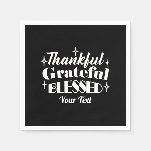 Editable Sparkling Thanksgiving Quote Design Napkins