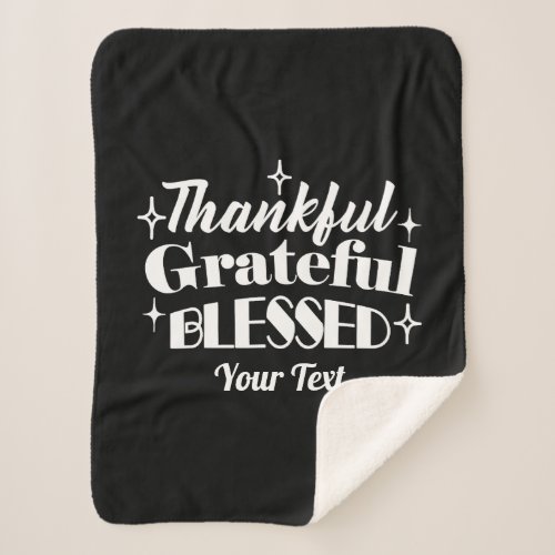 Editable Sparkling Thanksgiving Quote Design Sherpa Blanket