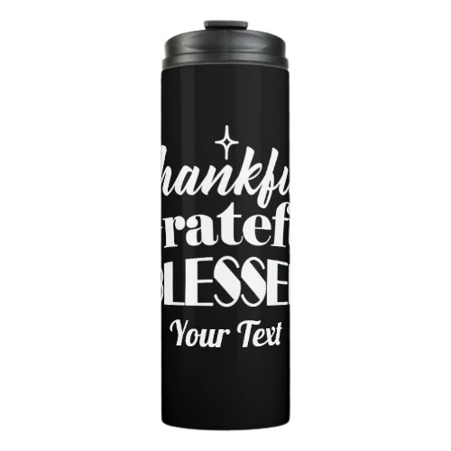 Editable Sparkling Thanksgiving Quote Design Thermal Tumbler