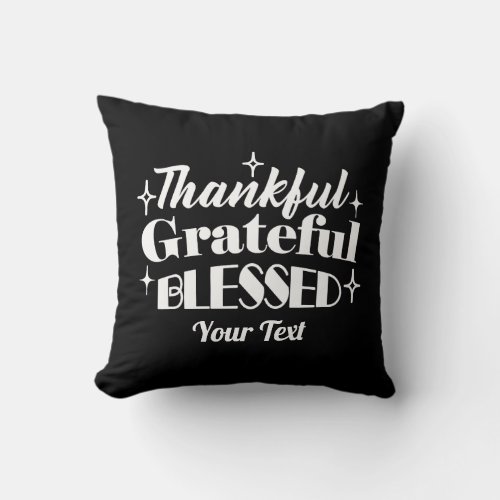 Editable Sparkling Thanksgiving Quote Design Throw Pillow