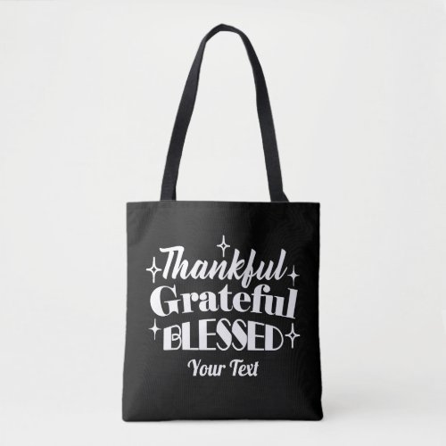 Editable Sparkling Thanksgiving Quote Design Tote Bag