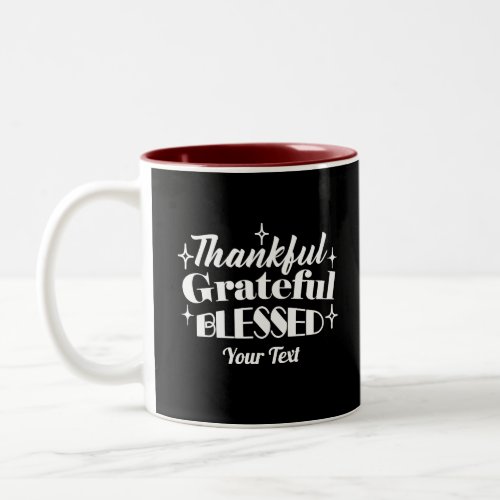 Editable Sparkling Thanksgiving Quote Design Two_Tone Coffee Mug