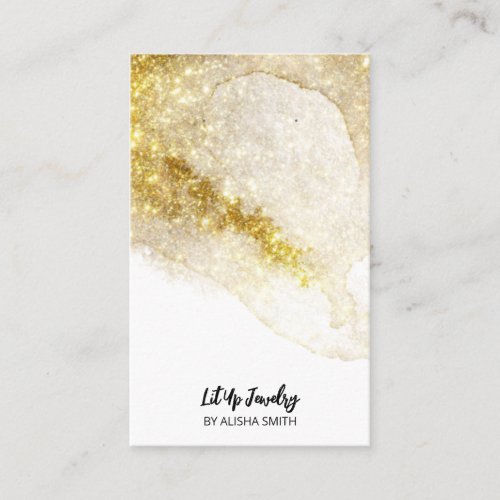 Editable Sparkly Gold Ink Earring Packaging Cards