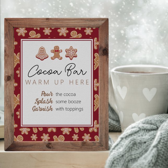 Editable Spiked Hot Cocoa Bar Sign Cookie Exchange (Creator Uploaded)