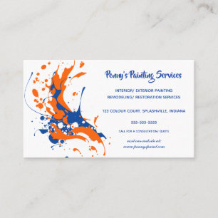 Editable Splashes of Paint Business Card