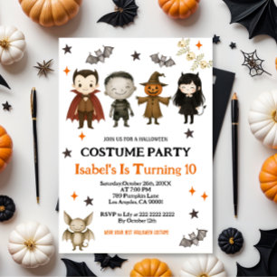 Editable Spooktacular Costume Birthday Halloween Invitation