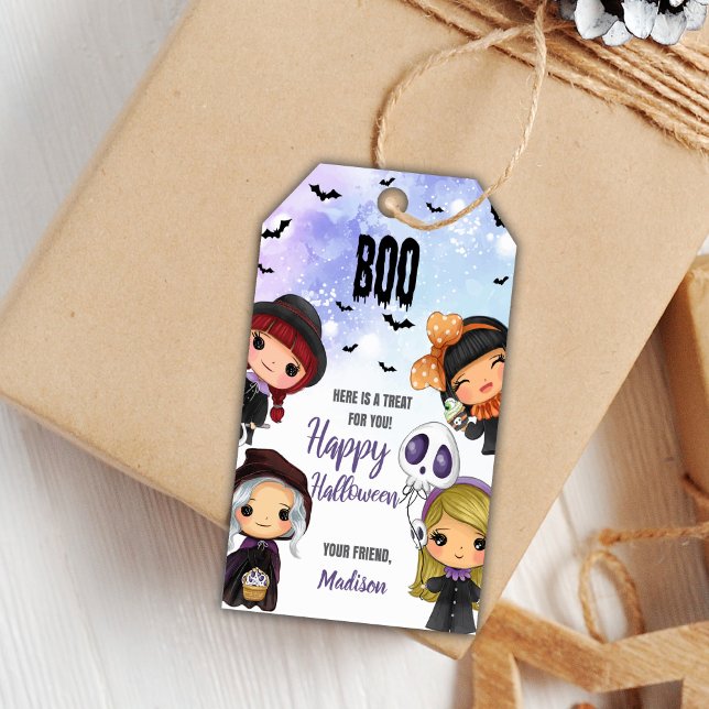 Editable Spooky Cute Party Favor Labels (Halloween Birthday Gift Tags)