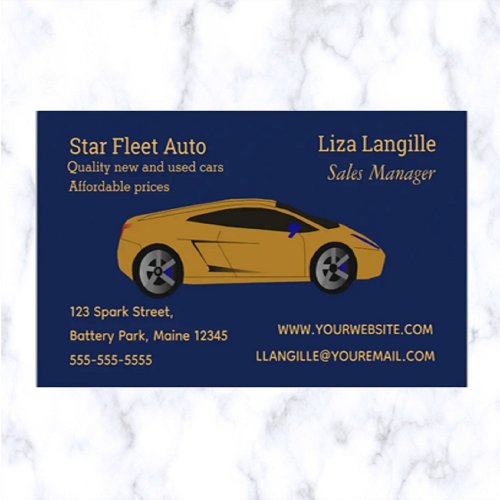 Editable Sports Car Salesman Business Card