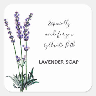 Editable Sprigs of Lavender Square Sticker
