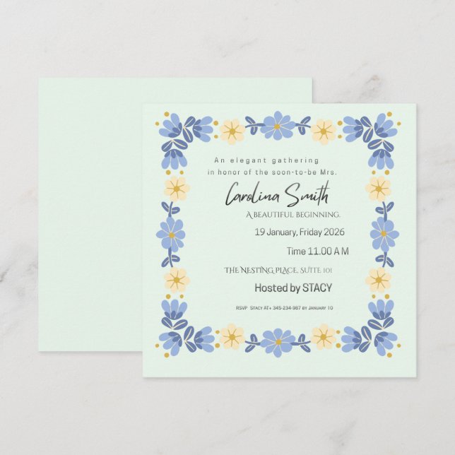 Editable Spring Garden Bride to Be Invite | Custom (Front/Back)