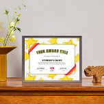 Editable Star Classroom Student Achievement Award<br><div class="desc">Introducing the Editable Star Classroom Student Achievement Award, a perfect way to recognize students who embody positivity and enthusiasm! This eye-catching award features a fun star design that celebrates a can-do spirit and a great attitude. Personalize it with the student's name, date, and a special message to make it truly...</div>