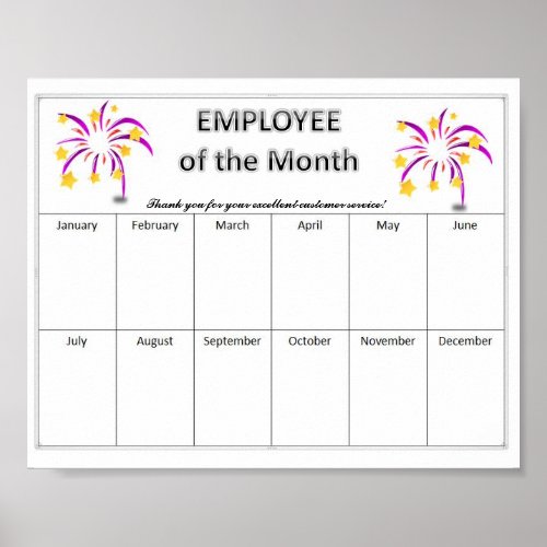 Editable Starburst Employee of the Month  Poster