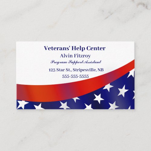 Editable Stars and Stripes Patriotic Business Card