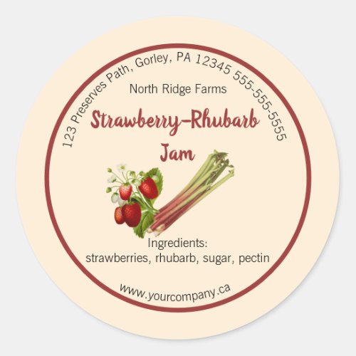 Editable Strawberry_Rhubarb Jam Label